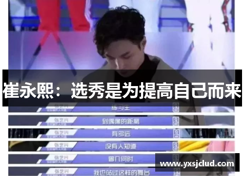 崔永熙：选秀是为提高自己而来